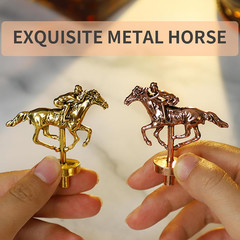 Horse Racing Game – Wooden Horse Race Board Game with 11 Luxury Metal Horses 2 D