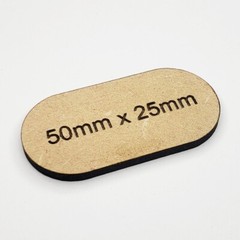 MDF 3mm Pill Miniature Bases 50mm x 25mm Pack of 10 | TTRPG Scenery