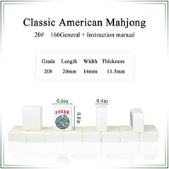 Travel Mini American Mahjong Set – 166 White Tiles Includes Jokers 0.8″ White Me