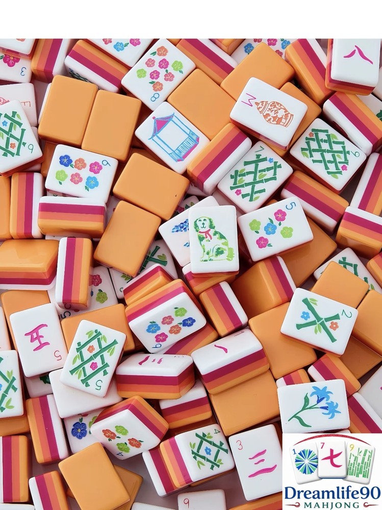 ORANGE PUPPY 4 Layer Acrylic Mahjong Tiles – American Set 160 Tiles US SELLER!