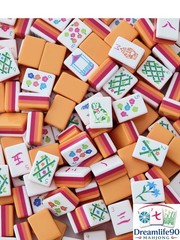 ORANGE PUPPY 4 Layer Acrylic Mahjong Tiles – American Set 160 Tiles US SELLER!