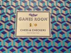 NEW Ridley’s Games Room Chess & Checkers Board Game Size Folding Turquoise Blue