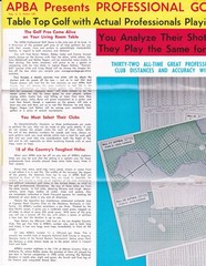 APBA Professional Golf Game brochure Near Mint condition