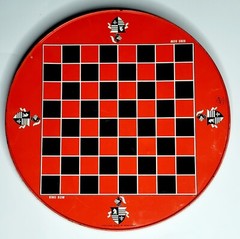 VINTAGE Chinese Checkers Ohio Art USA Two Sided Round Multicolored Tin NO PAWNS