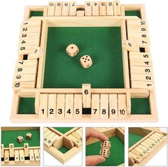 Wooden Shut The Box 4/6 Player Game Traditional Pub Dice Game for Family NEW