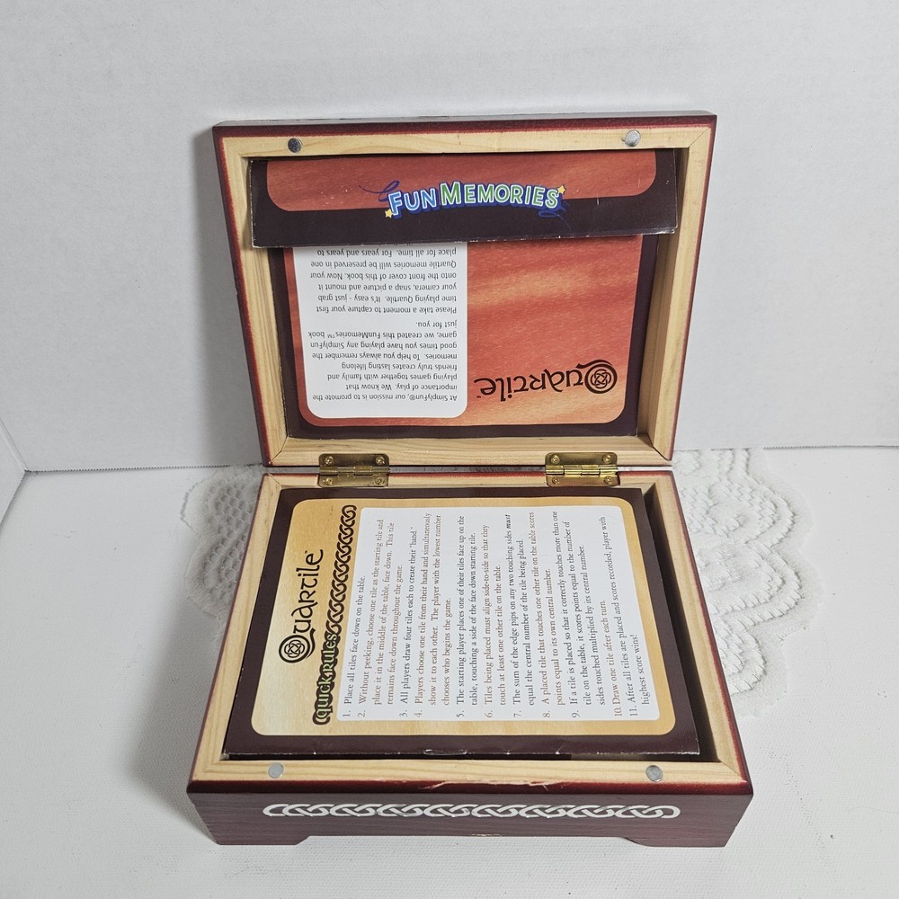 Simply Fun Quartile Game Family Tile Dominoes Math, 2-6 Players, Wooden Ages 5+