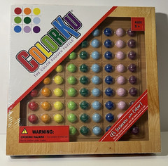 ColorKu Sudoku in Color Solid Wood Strategic Puzzle Board Game with Solutions