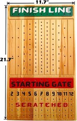 Elegant Pine Wood Horse Racing Game, Metal Miniatures, Family Board Game