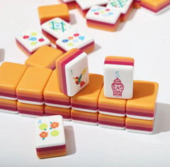 ORANGE PUPPY 4 Layer Acrylic Mahjong Tiles – American Set 160 Tiles US SELLER!