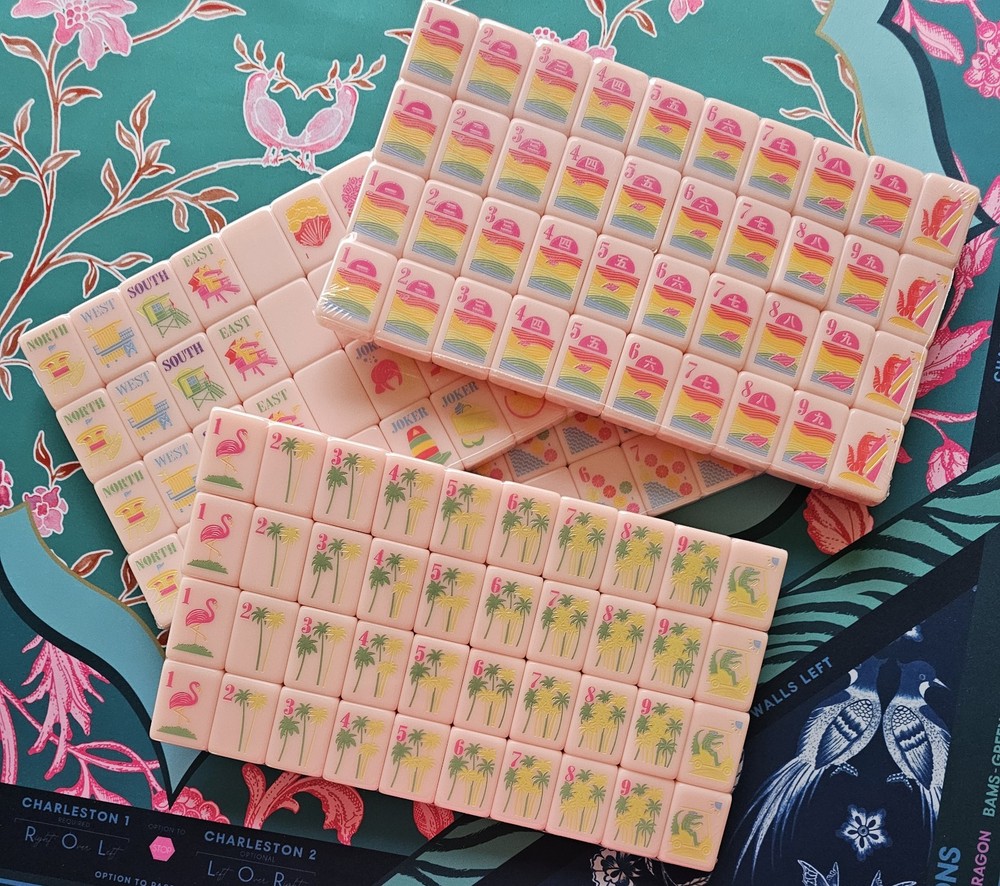 New Florida America Pink Mahjong Tile Set 160 Mah Jong Tiles