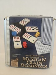 Traditions Cardinals Mexican Train Dominoes Game in Aluminum Carry Case