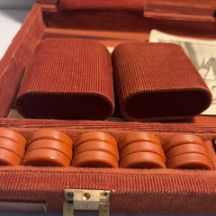1973 Pacific Game Co Backgammon-Red & Butterscotch 1” Chips Vintage Retro