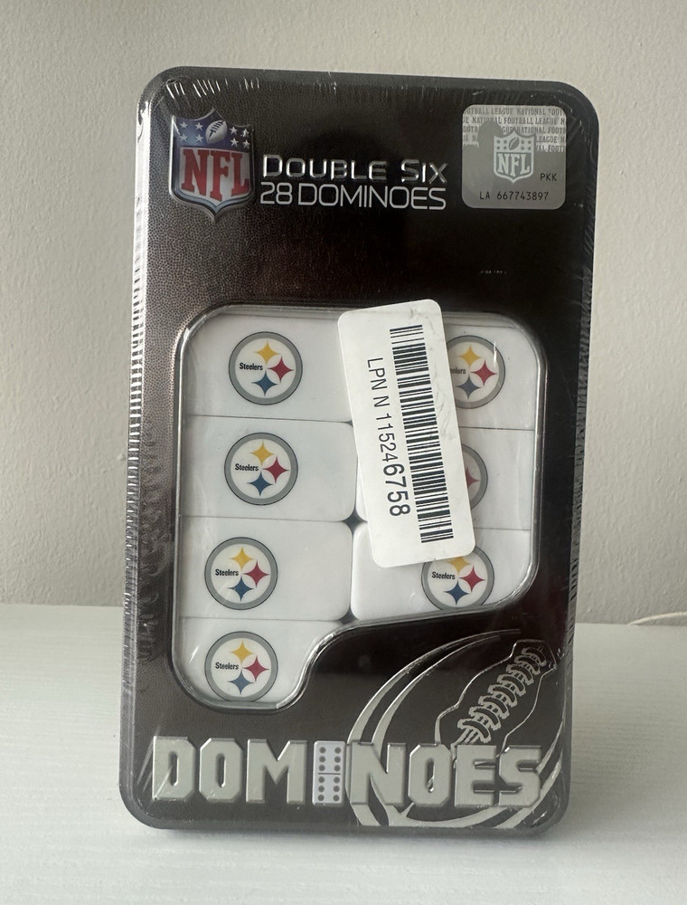 MasterPieces NFL Double Six Dominoes Set, 28 Tiles, Pittsburgh Steelers, 6+