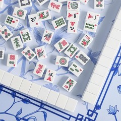 Jongyance Large Blue Printed Mahjong Mat 31.5 x x 0.08 inches,