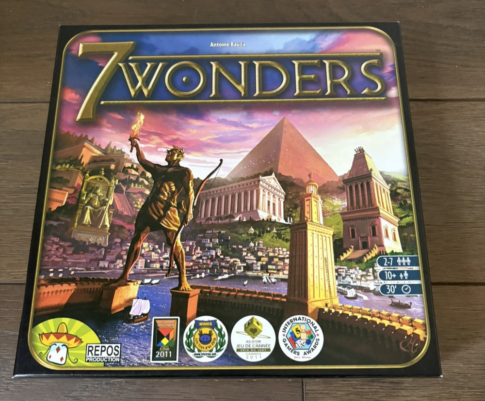 7 Wonders Board Game–Complete– Repos Production 2010 Edition Great Condition
