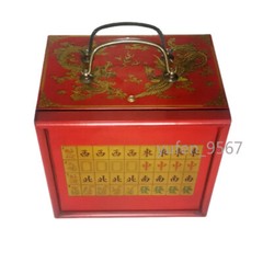 Chinese Mah-Jong 144 Tiles Game Set With Wooden Box Entertainment Prop Gift new