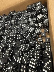 Bulk Lot 2800+ Black Dice White Pips 6 Sided Die 5/8″ 16mm Gaming Casino 26 lbs