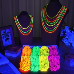 Neon Beads Necklaces 48 Pieces 33 Glow Dark UV Party Supplies Ecally Black Light