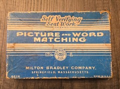 Picture and Word Matching Self Verifying Seat Work 8036 Milton Bradley Co. (YW)