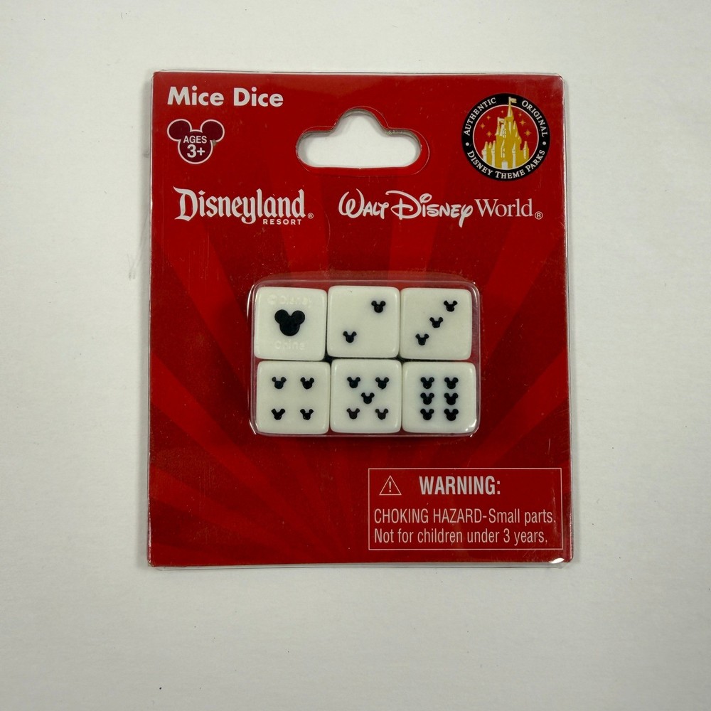 Disney Parks Mice Dice Mickey Mouse Disneyland Walt Disney World Set of 6 New