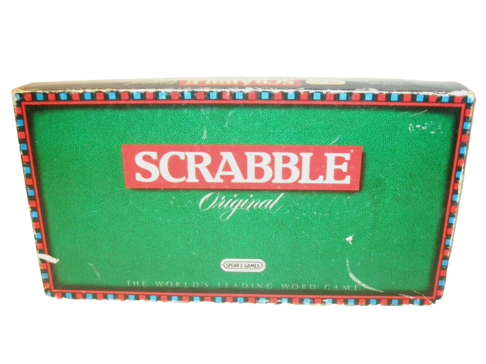 Vintage 1990 Spear’s Original Scrabble Word Board Game Made in England COMPLETE