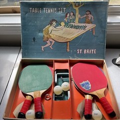St Brite Vintage Japan Table Tennis Set Ping Pong Game