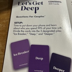 Lets Get Deep Questions For Couples Game Card Game For Date Night