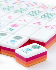Engraved American Mahjong Tiles set , bright orange sunset themed. Fast 🛳️