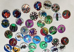 145 POGS MILK CAPS COFFIN CONTAINER FOIL CARS ANIMALS Random Lot VINTAGE 90s