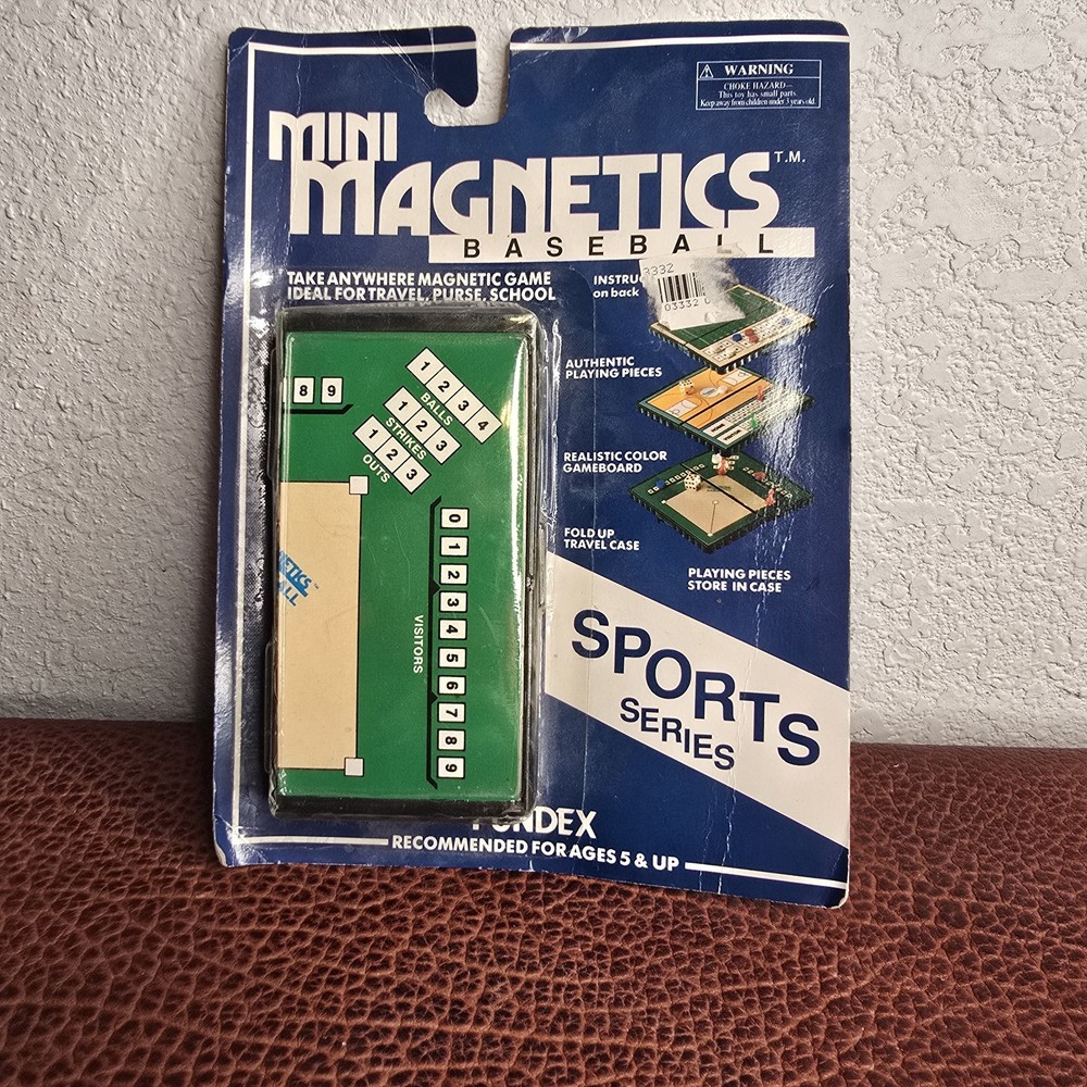 VTG Fundex Mini Magnetics Baseball Travel Game Case Fun Car Sports New