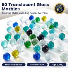 POPLAY 50 PCS Beautiful Player 50 Marbles+1 Whistle, 2 Multicolored