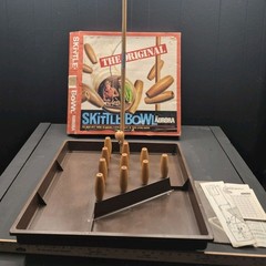 Vtg The Original Skittle Bowl Board Game Complete 3 Ex Pins Score Cards Manual
