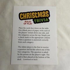 Christmas Trivia Card Game – Travel Sized – for 2 or More Players Ages 12 and Up