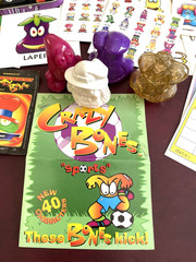 Vintage 1996 Gogo’s Crazy Bones Metal Lunchbox w/Various Game Pieces & Stickers