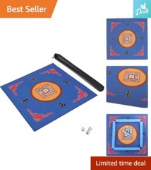 Mahjong Table Mat – Blue, Anti Slip, Noise Reduction, Portable – 31.5 inches