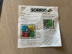 Hasbro Sorry 2-4 Family Board Game – A5065 – Used – The Box is Heavily Damaged