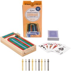 Cribbage Board Game Set w/Storage – Fun Table Game with Wooden Board for Adul…