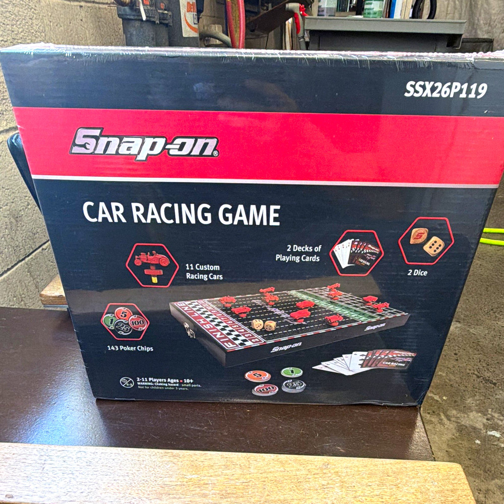 Snap-on Car Racing Game Board Game Complete Set 10+ 2 Players Case SSX26P119