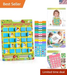 Matching Memory Game for Kids Ages 4-8, Flip to Win Board Games Travel Toys P…