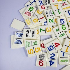 81 Pc Vintage 1986 UNO Dominos Game by International Tile Lot Crafts