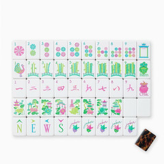 160Pcs 4-Layer Acrylic Leopard Print Engraved American Mahjong Set