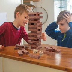 54PCS Wooden Tumbling Tower Stacking Game for Kids, Adults, and Families