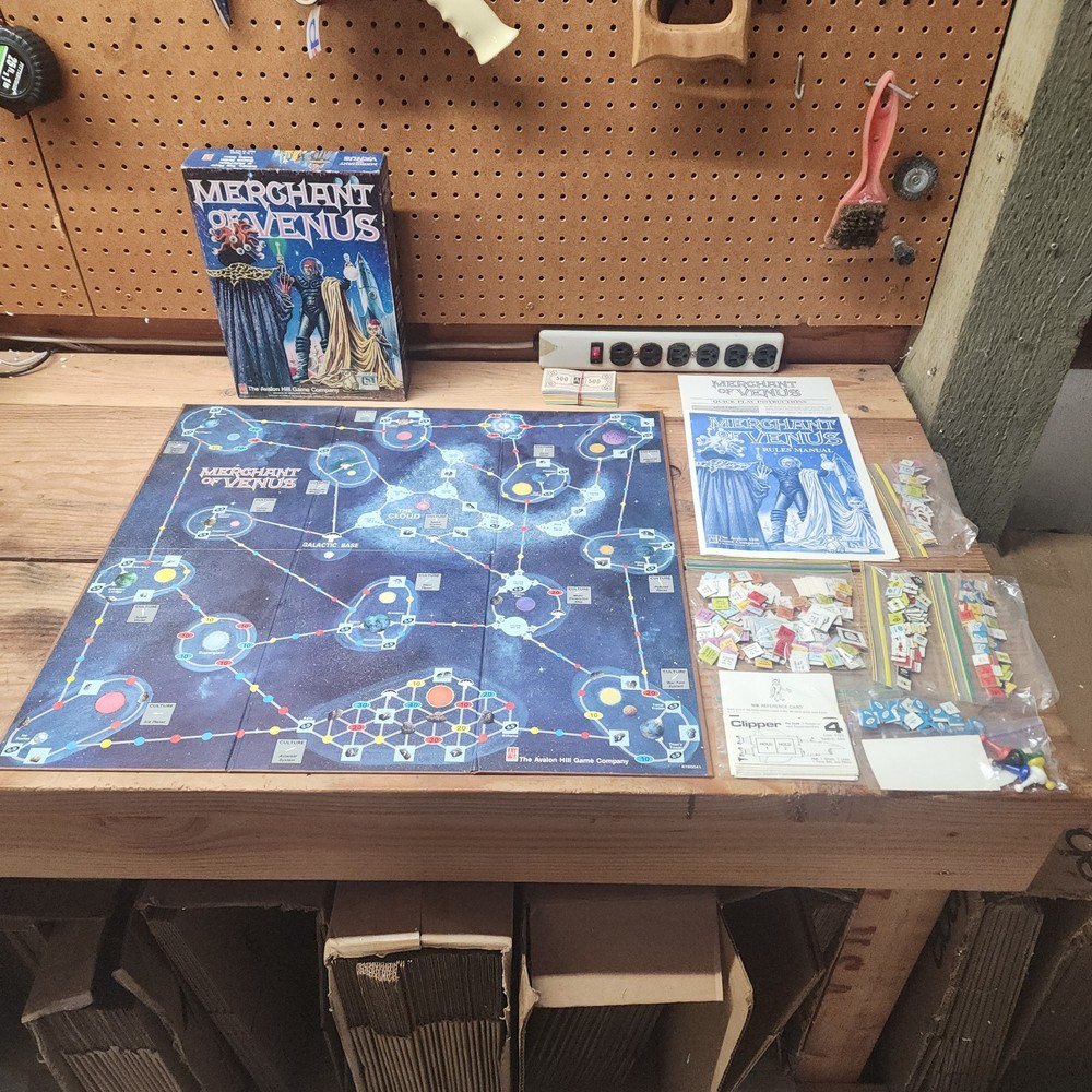 Merchant of Venus Avalon Hill 876 Science Fiction Board Game 1988