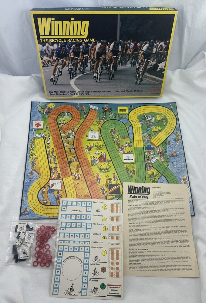 1987 Winning: The Bicycle Race Game by JT West Medias Complete Great Condition
