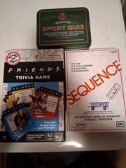 3 Games: Family & Friends Board/Card Games. New. Friends, Squence, Sports Trivia