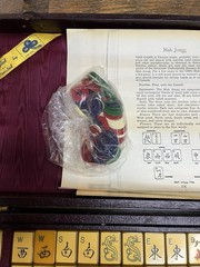 Vintage Bakelite Enrobed Mahjong Set MET Games Complete Extra Tiles Rare Butters