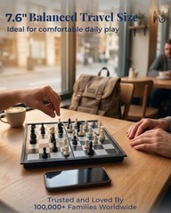 Travel Chess Set 7.6 Inch Magnetic Portable Folding – Compact for Travel