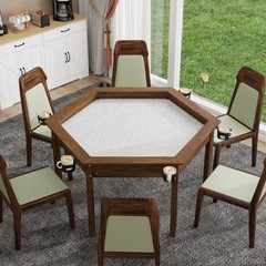 Board Game Table with Removable Table Top for 6 Players, Hexagon Gaming Table