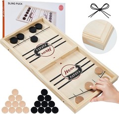 Fast Sling Puck Game – Your Speed and Accuracy with This Fast-Paced Wooden A…
