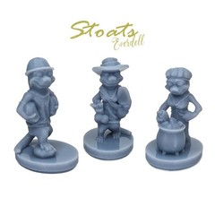 BEIGE Stoats 8pcs | Everdell Mistwood Expansion Unofficial Upgrade, Frog, Rabbit